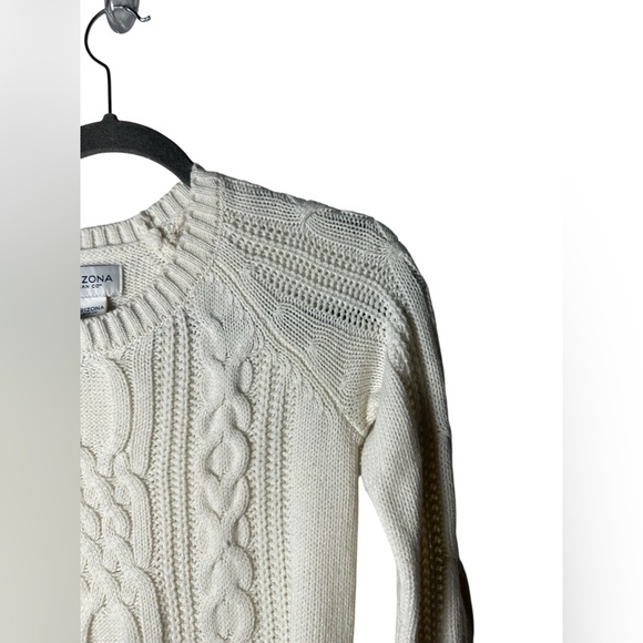 Arizona Jean Co Women’s XS Cable Knit Sweater Cream White Long‎ Sleeve Pullover - Picture 3 of 6